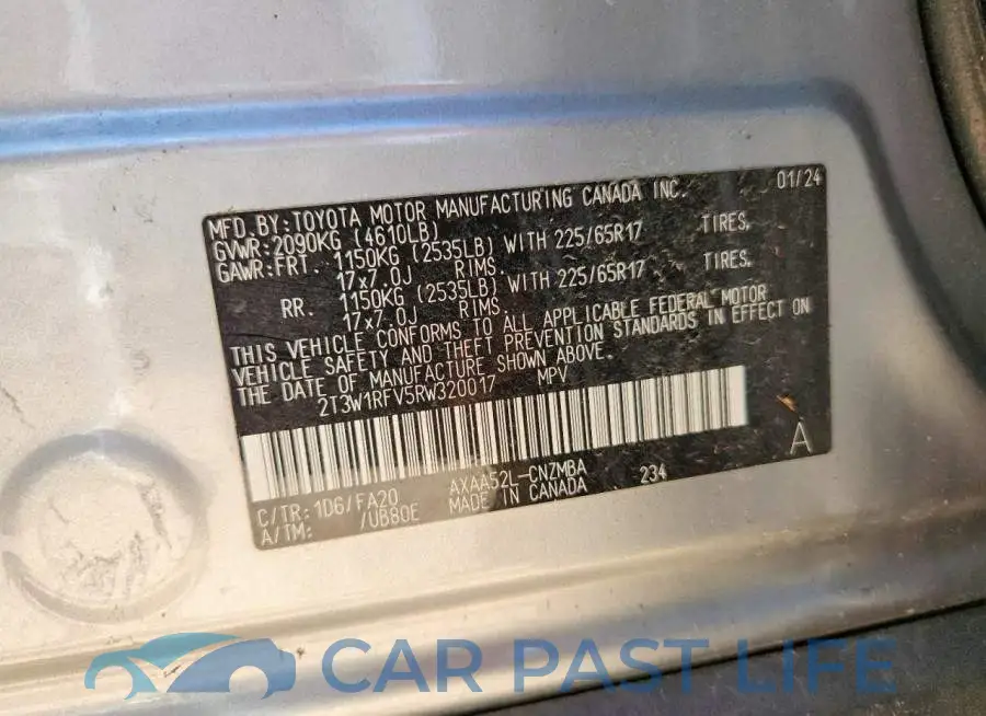 2T3W1RFV5RW320017# 13