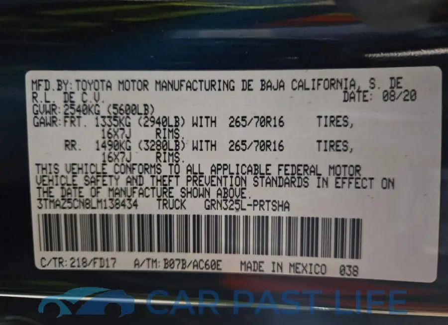 3TMAZ5CN8LM138434# 12
