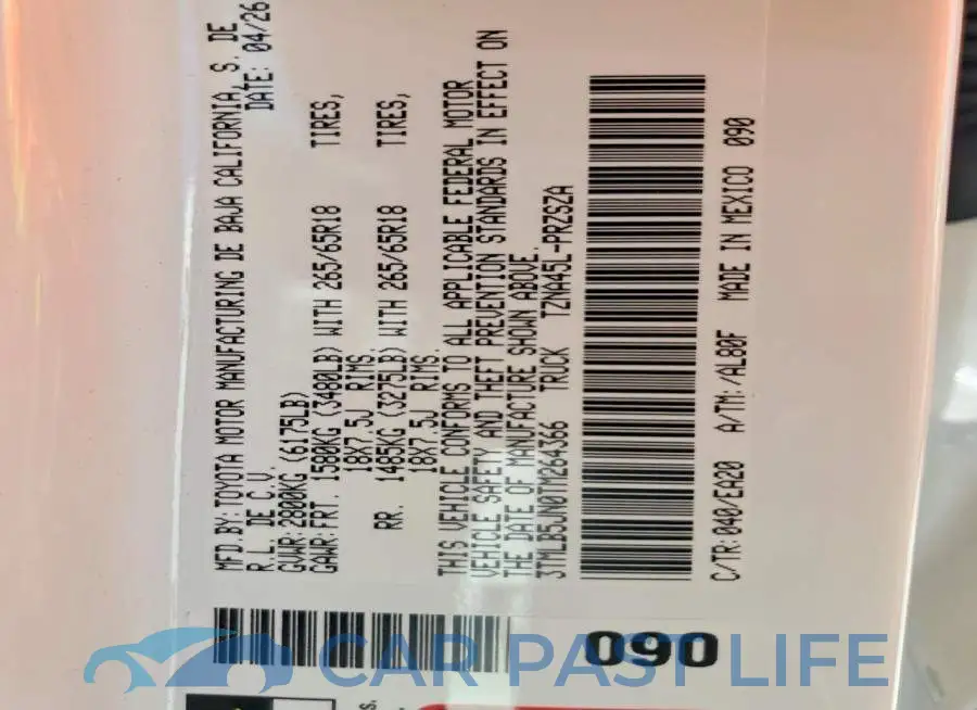 3TMLB5JN0TM264366# 12