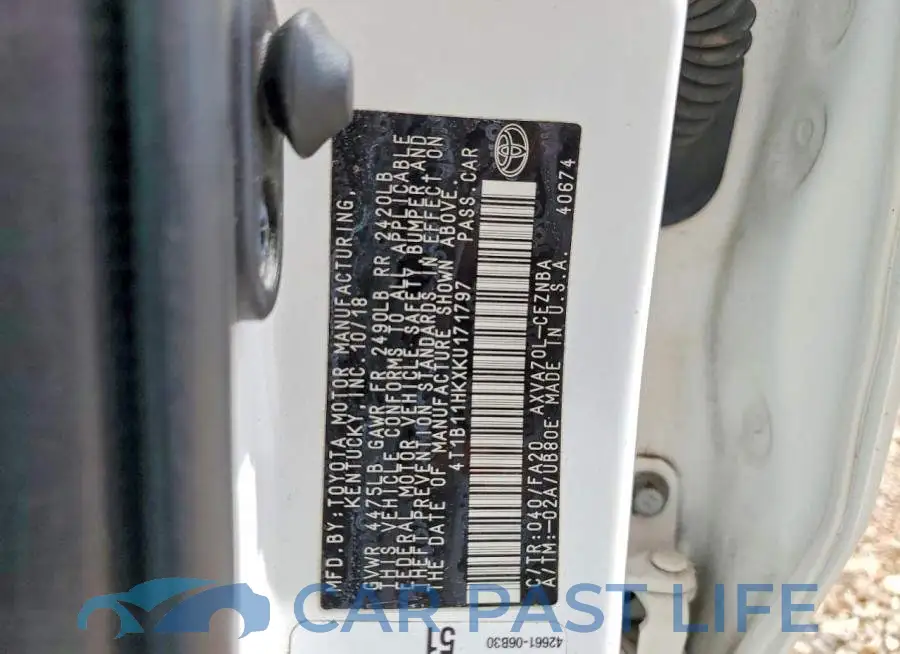 4T1B11HKXKU171797# 12