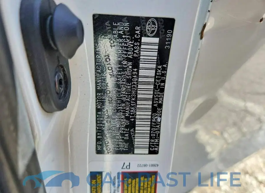 4T1BF1FK3HU330494# 12