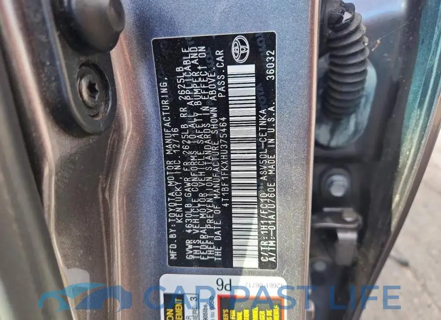 4T1BF1FKXHU375464# 12
