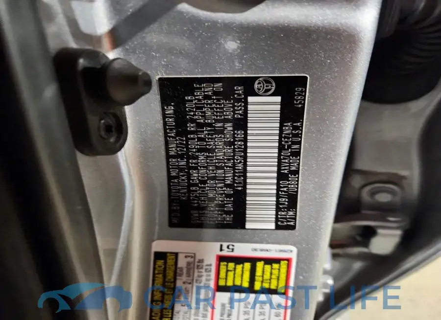 4T1C11AK5PU128166# 13