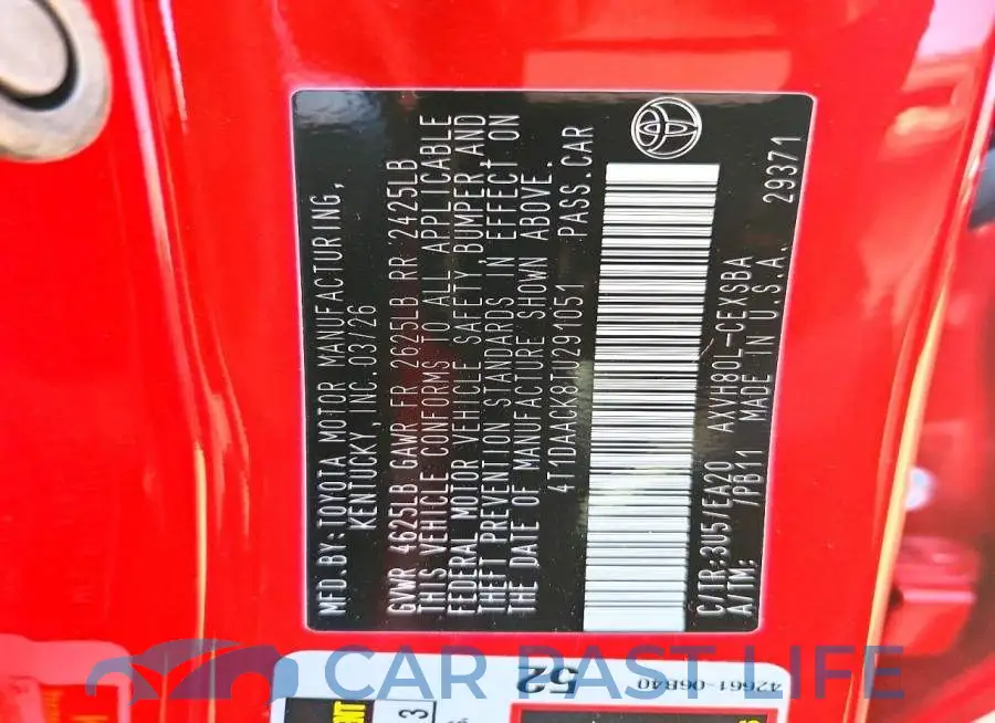 4T1DAACK8TU291051# 13