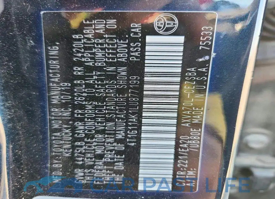 4T1G11AK1LU877199# 12