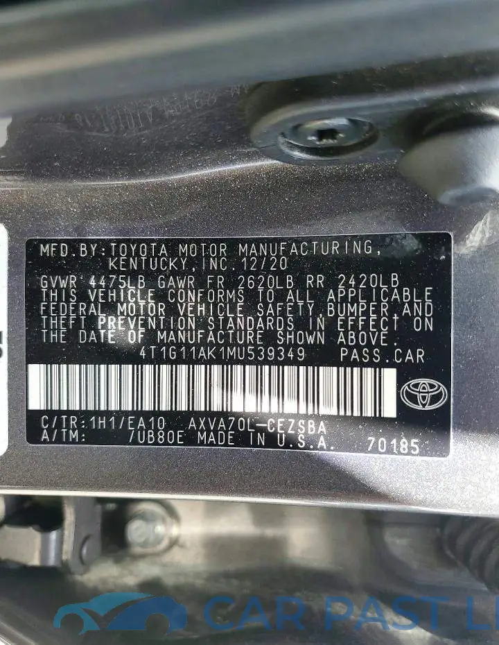 4T1G11AK1MU539349# 13