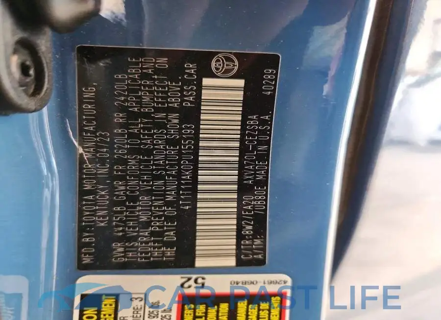 4T1T11AK0PU155193# 12