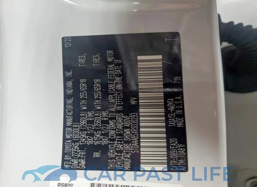 5TDAAAB5XRS030293# 13