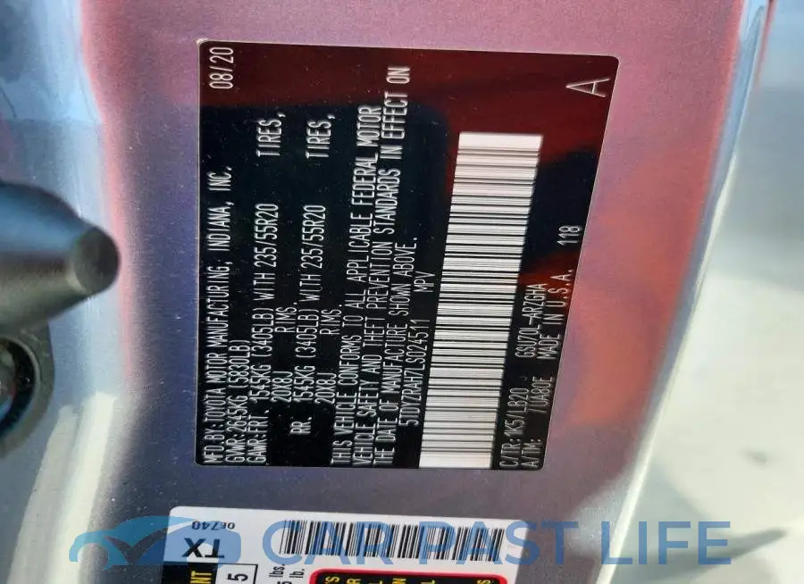 5TDYZRAH7LS024511# 14