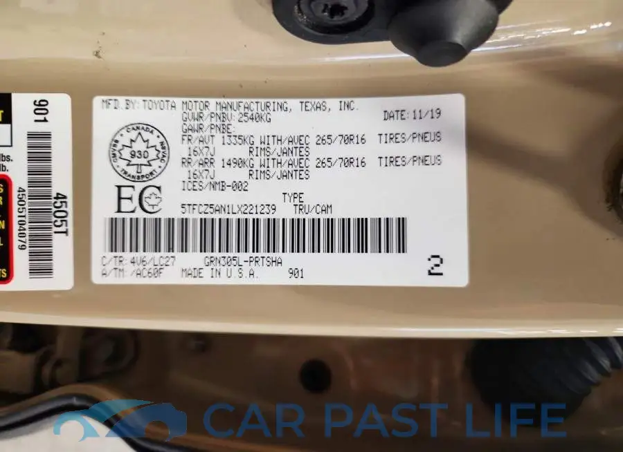 5TFCZ5AN1LX221239# 12
