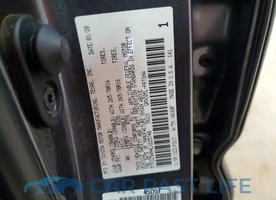 5TFCZ5AN4LX225740# 12