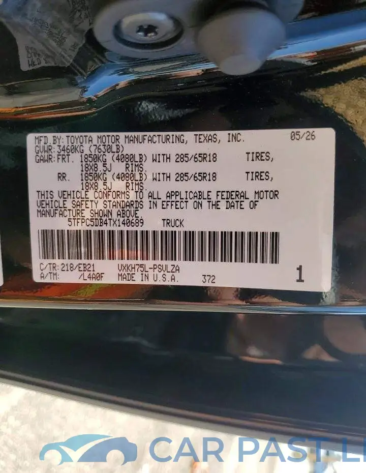 5TFPC5DB4TX140689# 12