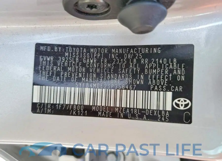 5YFB4MDE2SP356467# 12