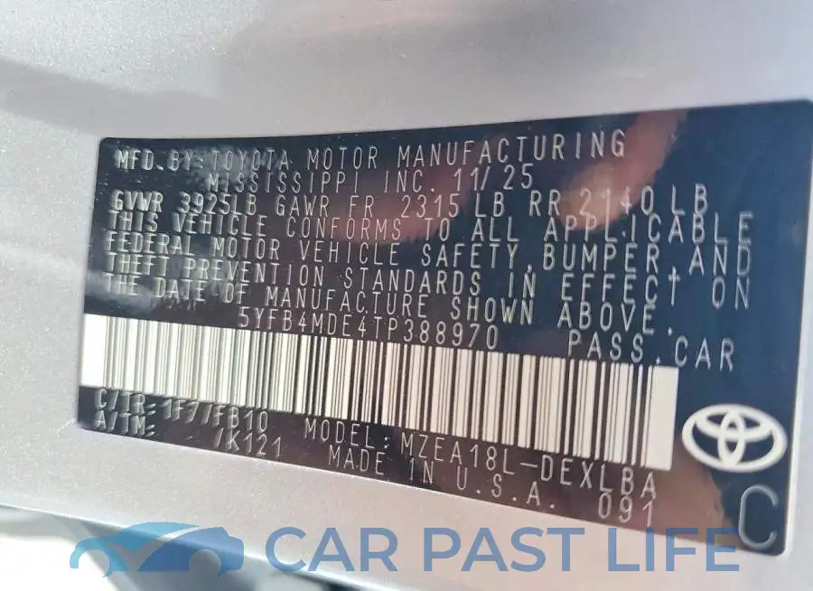 5YFB4MDE4TP388970# 12