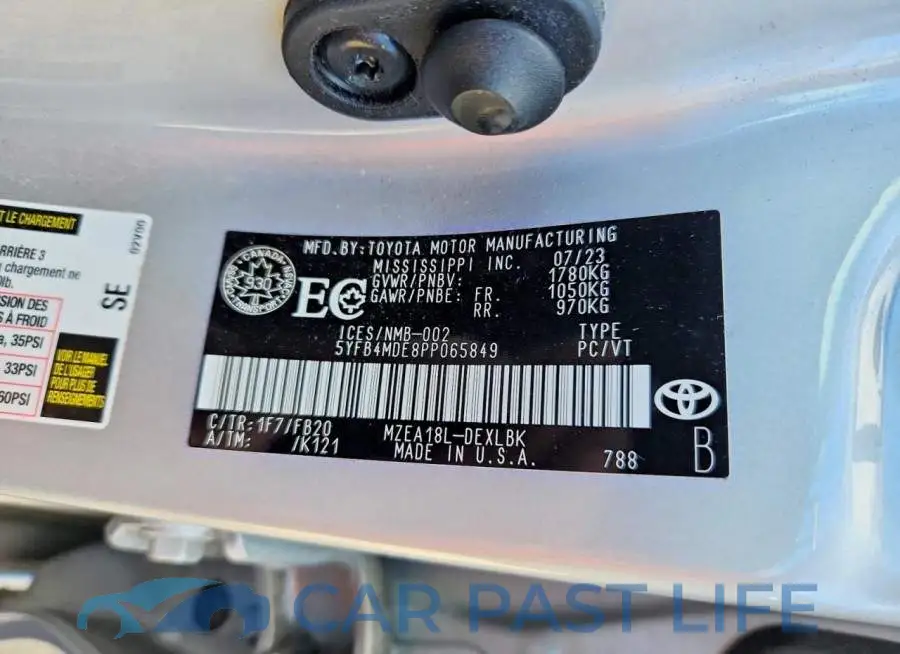 5YFB4MDE8PP065849# 12