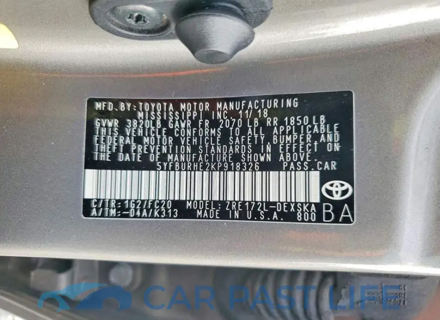 5YFBURHE2KP918326# 12