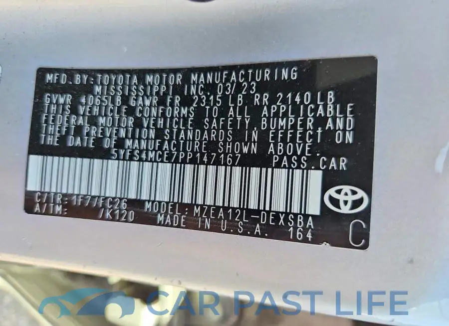 5YFS4MCE7PP147167# 12