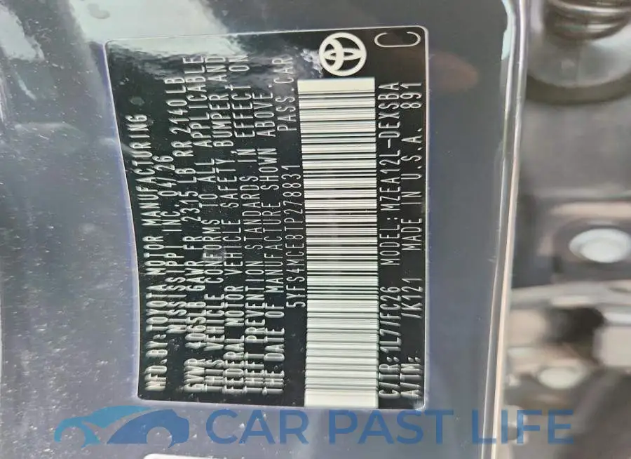 5YFS4MCE8TP278831# 12