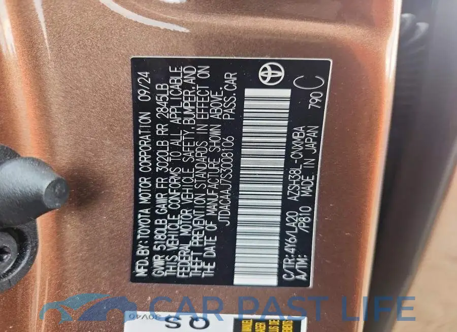JTDACAAJ7S3008106# 12