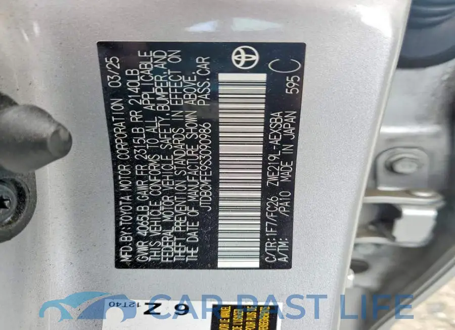 JTDBCMFE9S3090986# 13