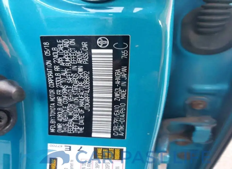 JTDKARFP4J3085892# 12