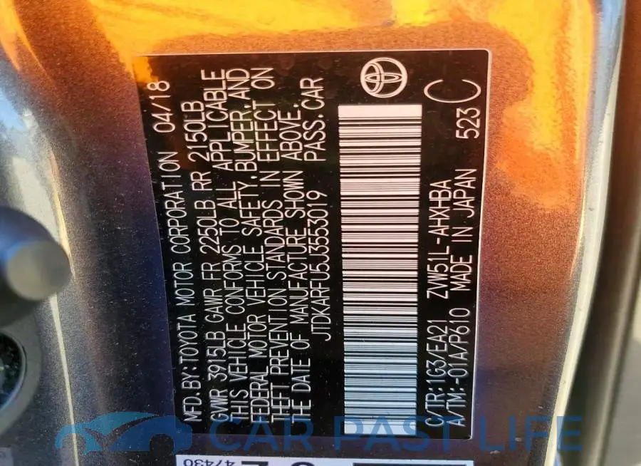 JTDKARFU5J3553019# 13