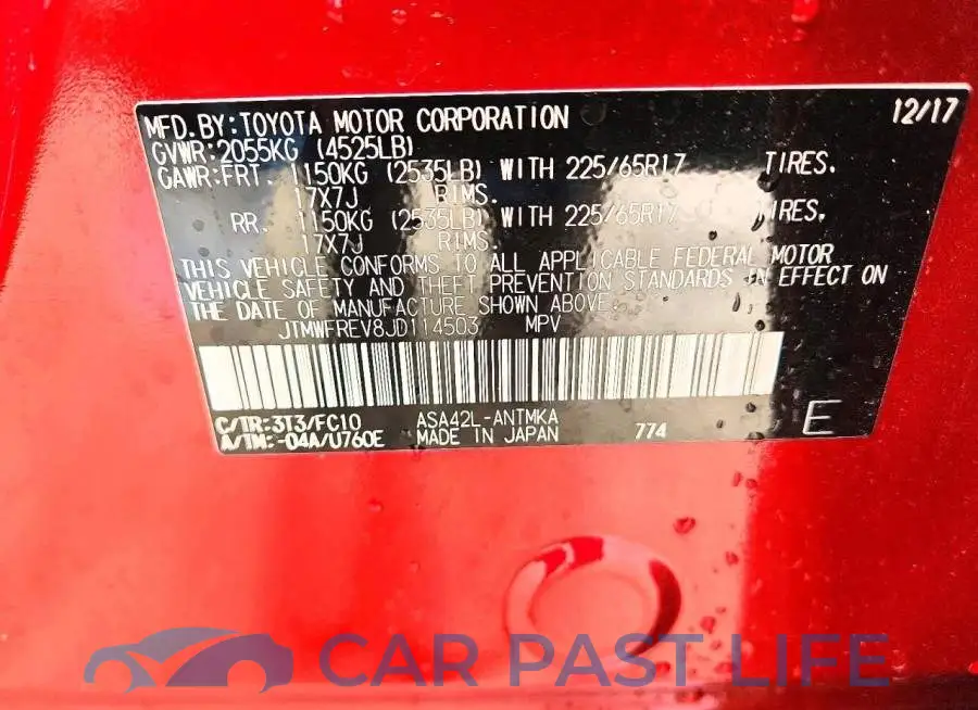 JTMWFREV8JD114503# 13