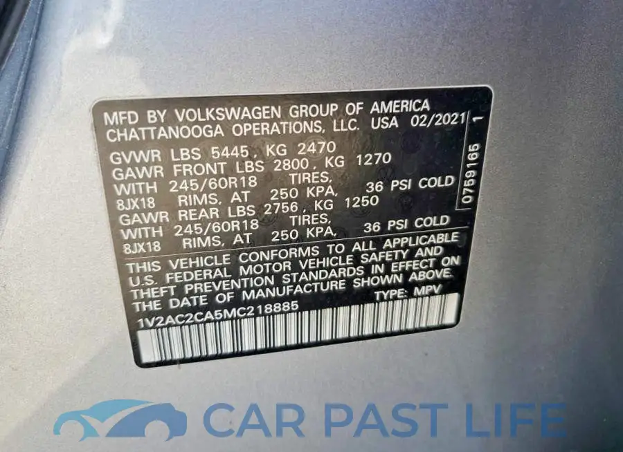 1V2AC2CA5MC218885# 13