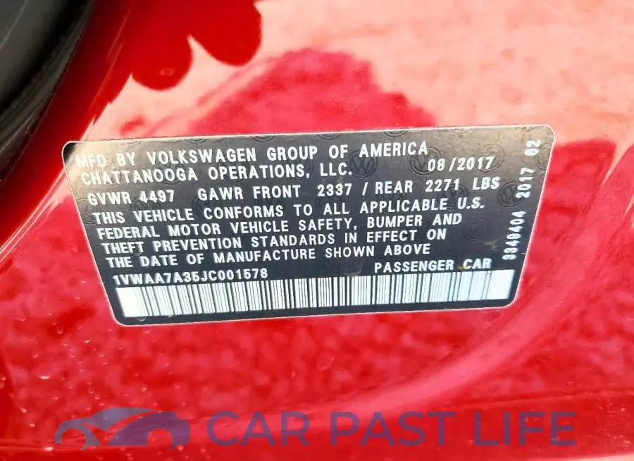 1VWAA7A35JC001578# 12