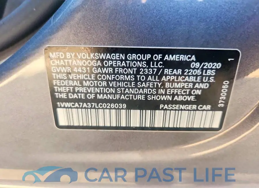 1VWCA7A37LC026039# 12