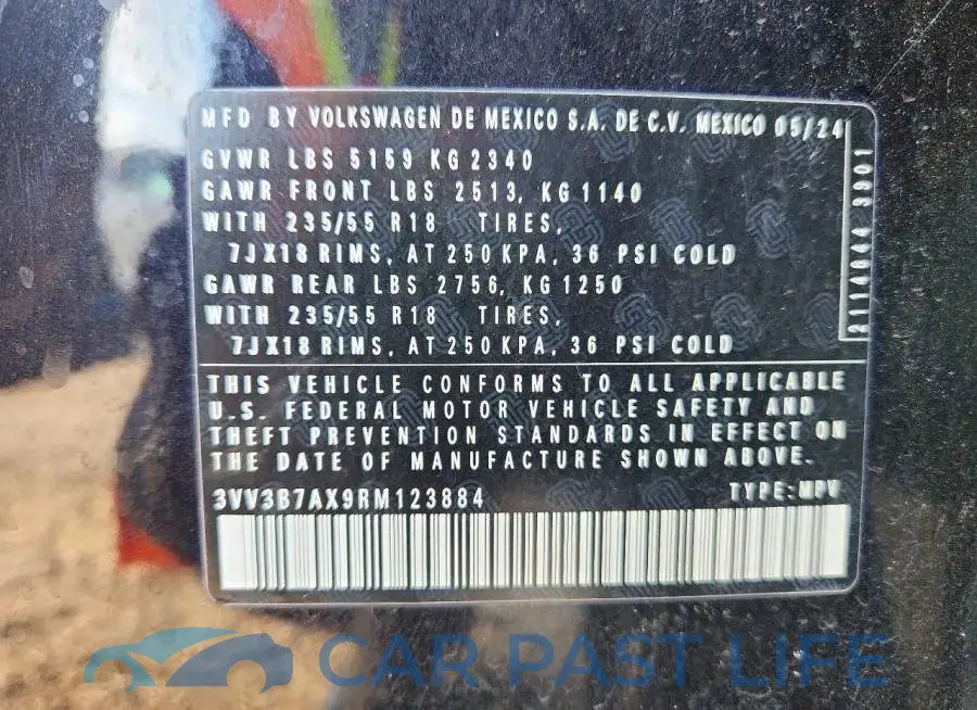 3VV3B7AX9RM123884# 12