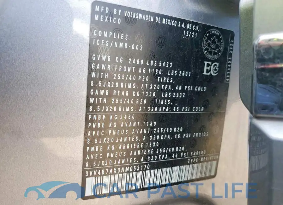 3VV4B7AX0NM052170# 13