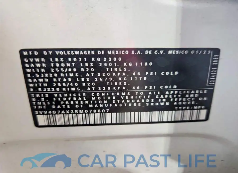3VV4B7AX3RM078607# 13