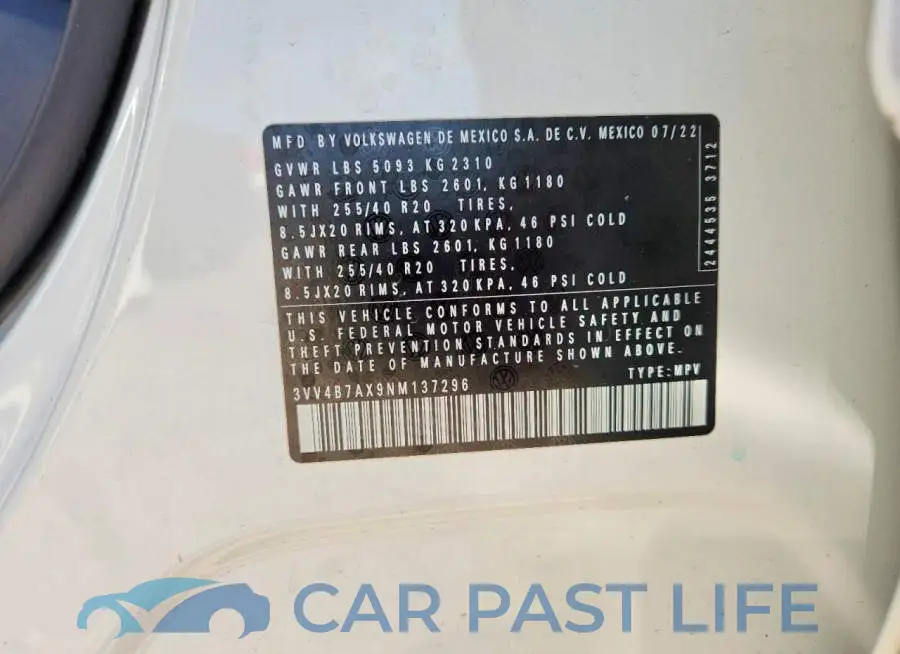 3VV4B7AX9NM137296# 14