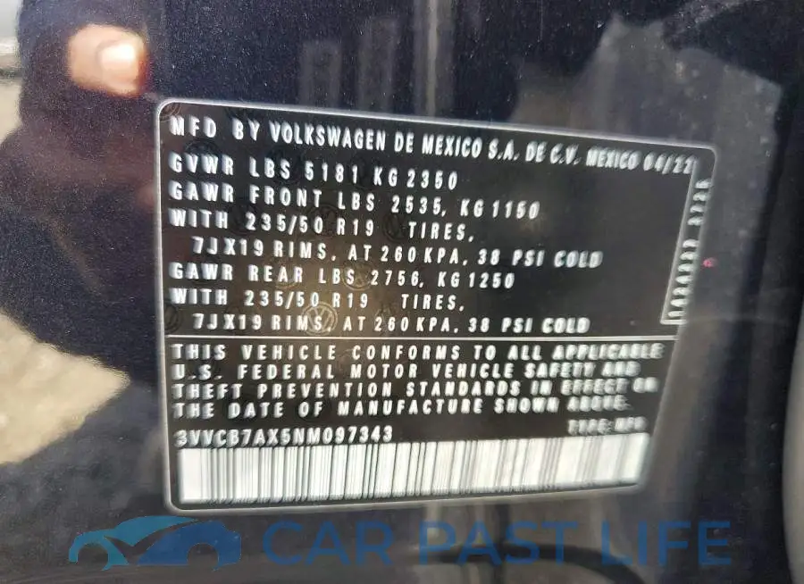 3VVCB7AX5NM097343# 14