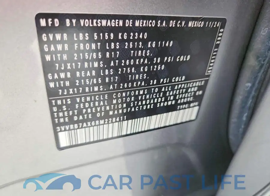 3VVRB7AX6RM228411# 14
