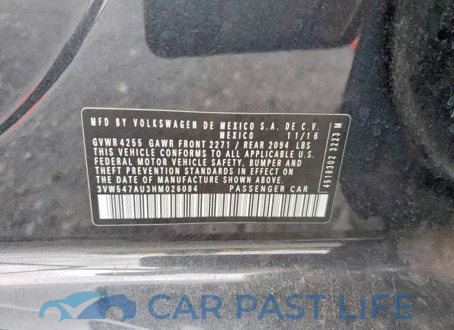 3VW547AU3HM026084# 12