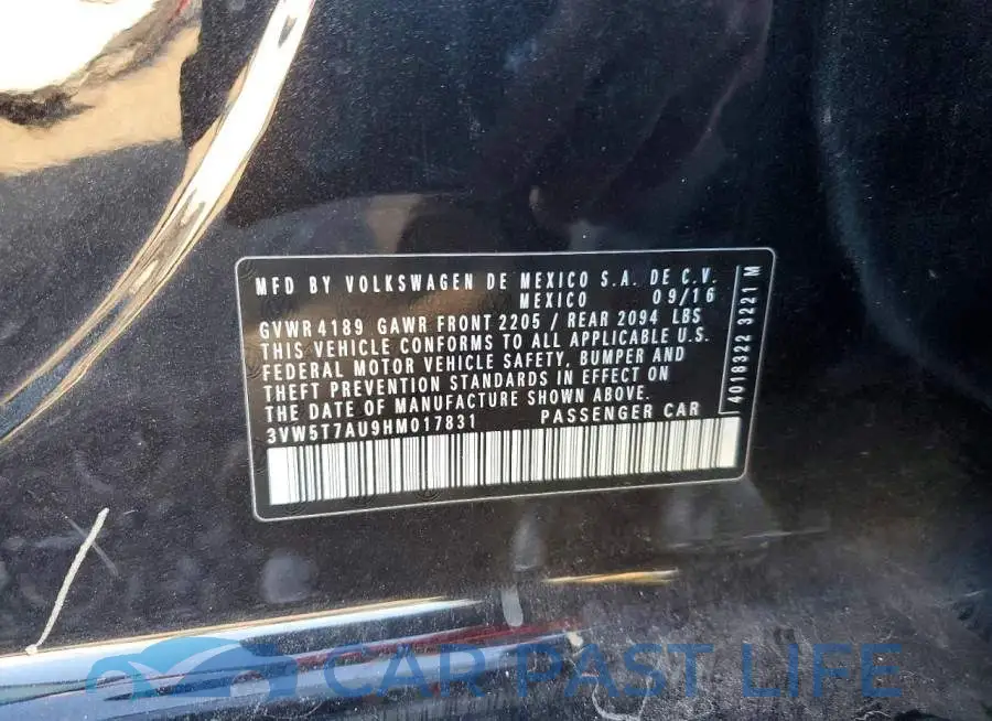 3VW5T7AU9HM017831# 12