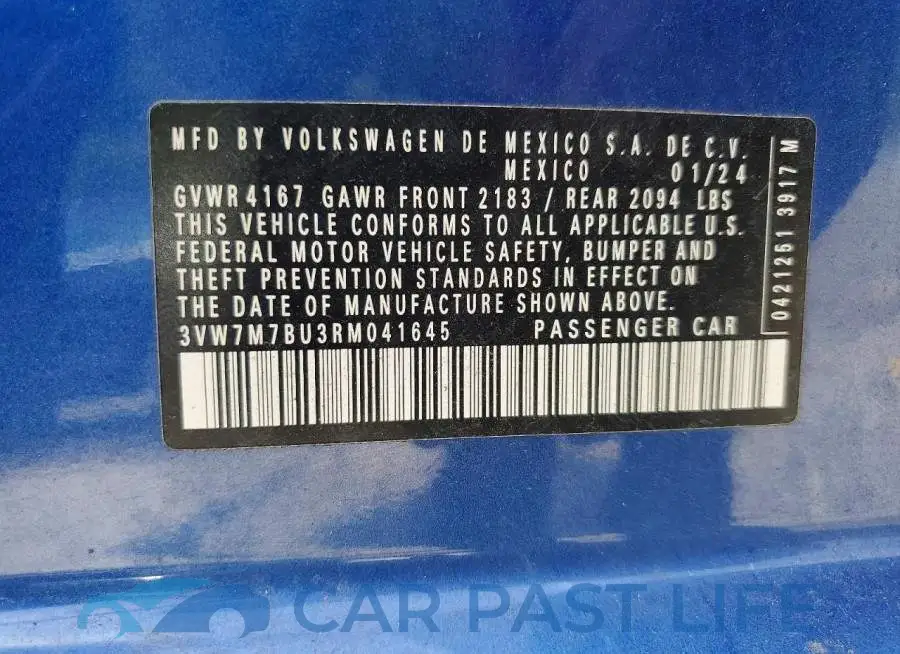 3VW7M7BU3RM041645# 13