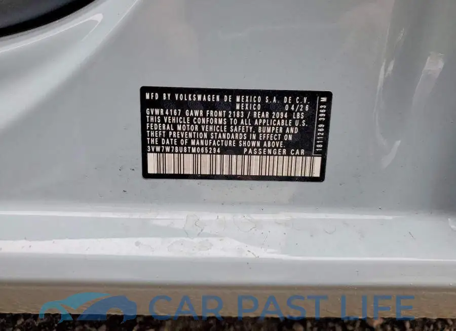 3VW7W7BU8TM065294# 12