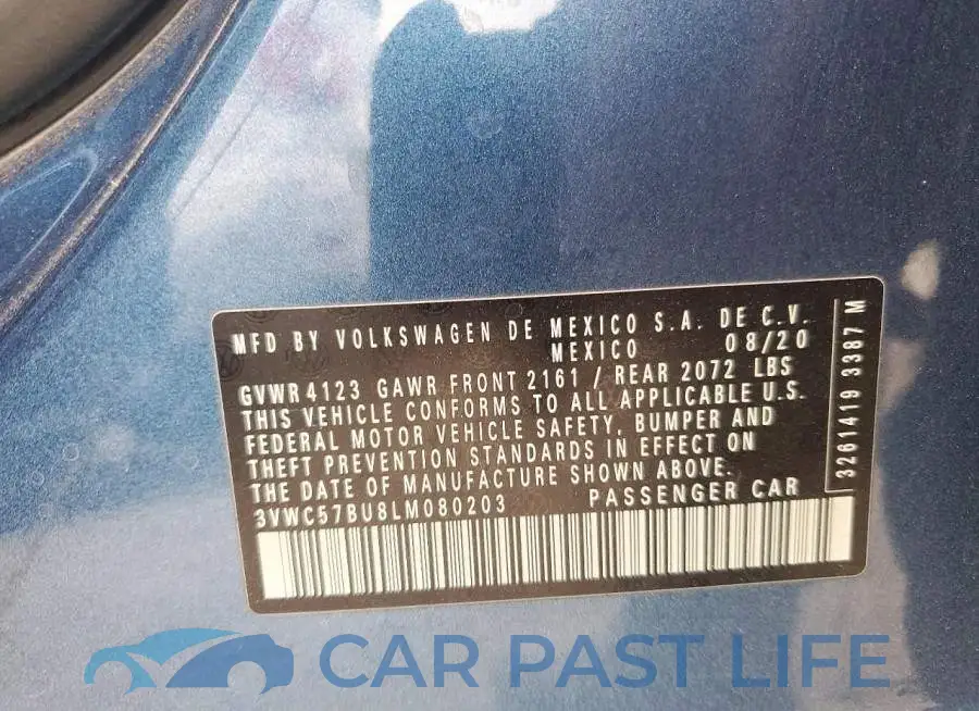 3VWC57BU8LM080203# 13