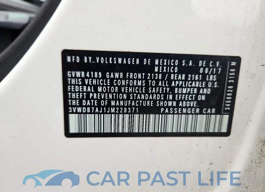 3VWDB7AJ1JM228371# 12