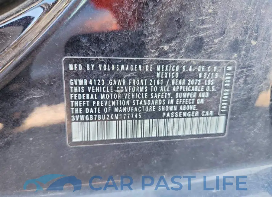 3VWGB7BU2KM177745# 12