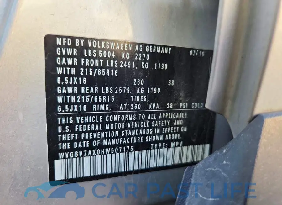 WVGBV7AX0HW507175# 13