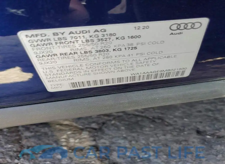 WA1AAAGE9MB021930# 14