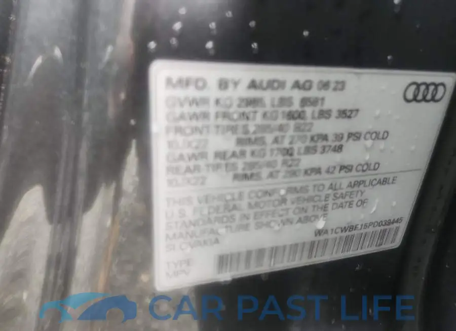 WA1CWBF15PD039445# 13
