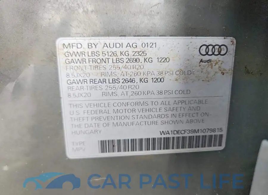 WA1DECF39M1079815# 12