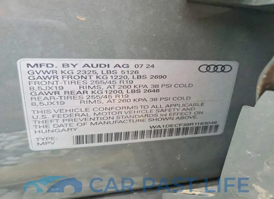 WA1DECF39R1183048# 12