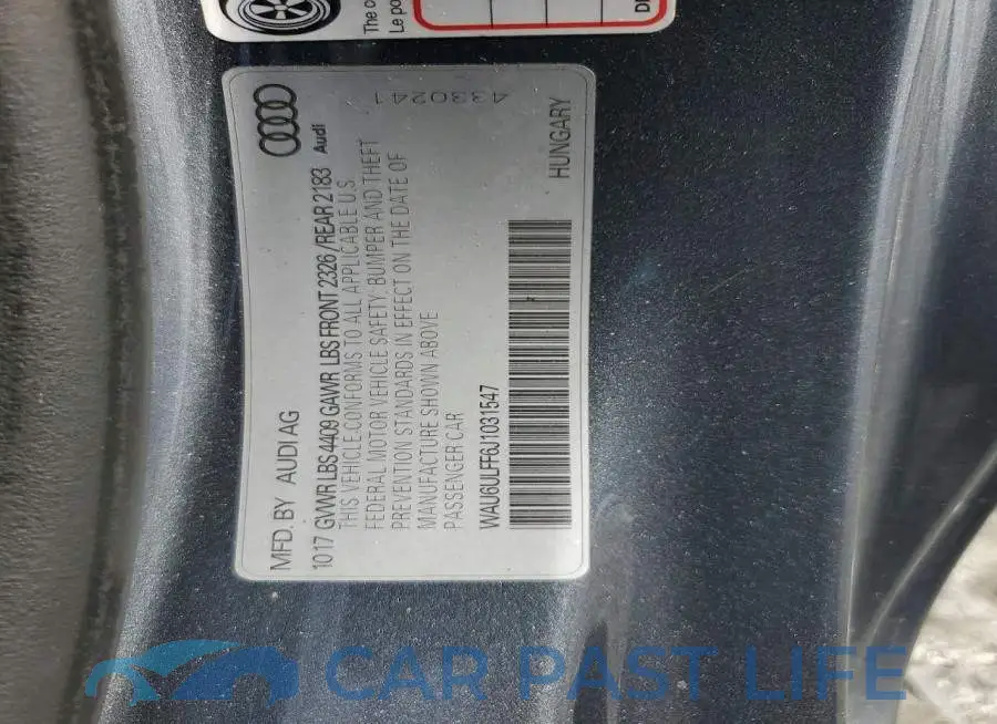 WAU6ULFF6J1031547# 12