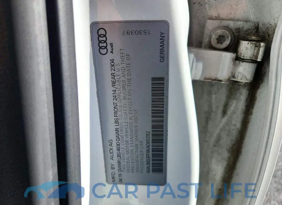 WAUBEGFF8KA089292# 12